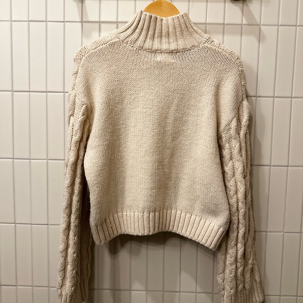 Cream Cable Knit Sweater - Picture 3 of 5
